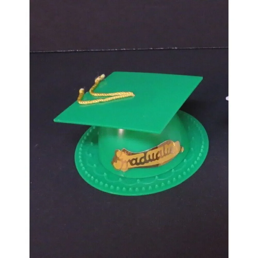 Graduation Cap Hat Cap Topper Tassel Cake Decoration Green HS College Lot of 11